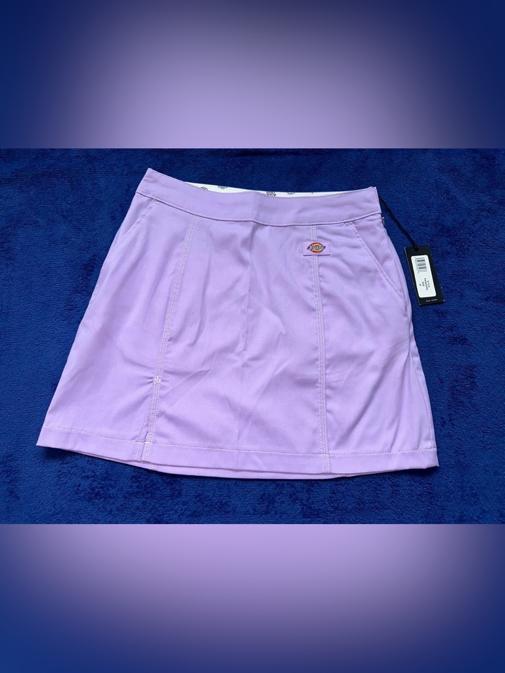 New Womens Dickies Light Lilac Purple Mini Skirt Size 26 NWT
